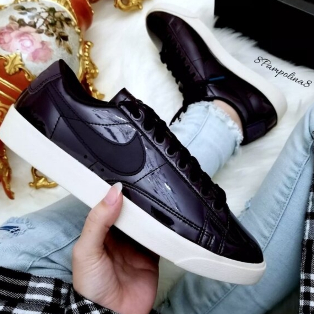 Nike x Ruby Rose Blazer Low PRM "Port Wine" Patent Leather Sneakers Women's 8.5